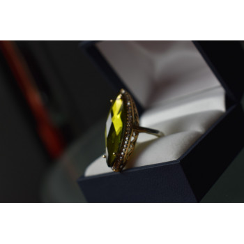 Sky Jewelry Серебряное кольцо 925 пробы с Зеленым Кварцем