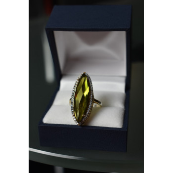 Sky Jewelry Серебряное кольцо 925 пробы с Зеленым Кварцем