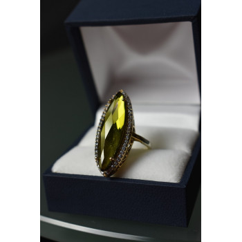 Sky Jewelry Серебряное кольцо 925 пробы с Зеленым Кварцем
