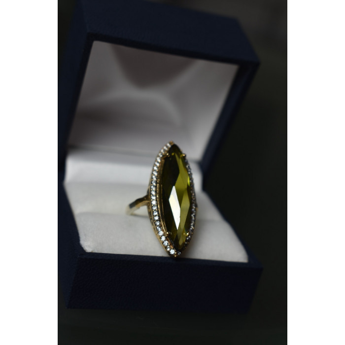 Sky Jewelry Серебряное кольцо 925 пробы с Зеленым Кварцем