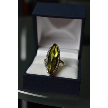 Sky Jewelry Серебряное кольцо 925 пробы с Зеленым Кварцем