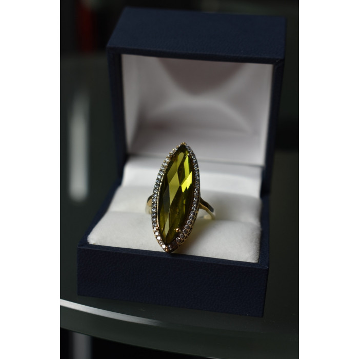 Sky Jewelry Серебряное кольцо 925 пробы с Зеленым Кварцем