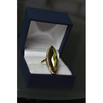 Sky Jewelry Серебряное кольцо 925 пробы с Зеленым Кварцем