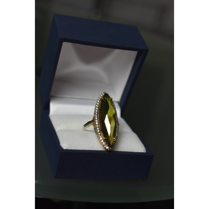 Sky Jewelry Серебряное кольцо 925 пробы с Зеленым Кварцем