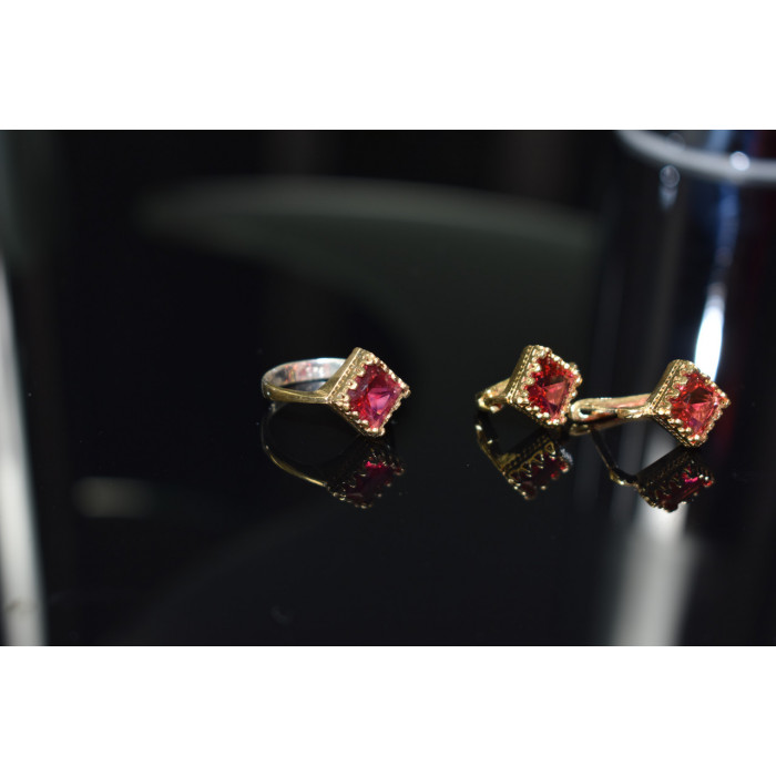 Sky Jewelry Серебряный комплект с камнями Алпанит