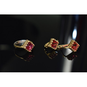 Sky Jewelry Серебряный комплект с камнями Алпанит