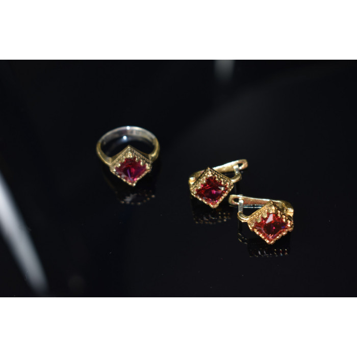 Sky Jewelry Серебряный комплект с камнями Алпанит