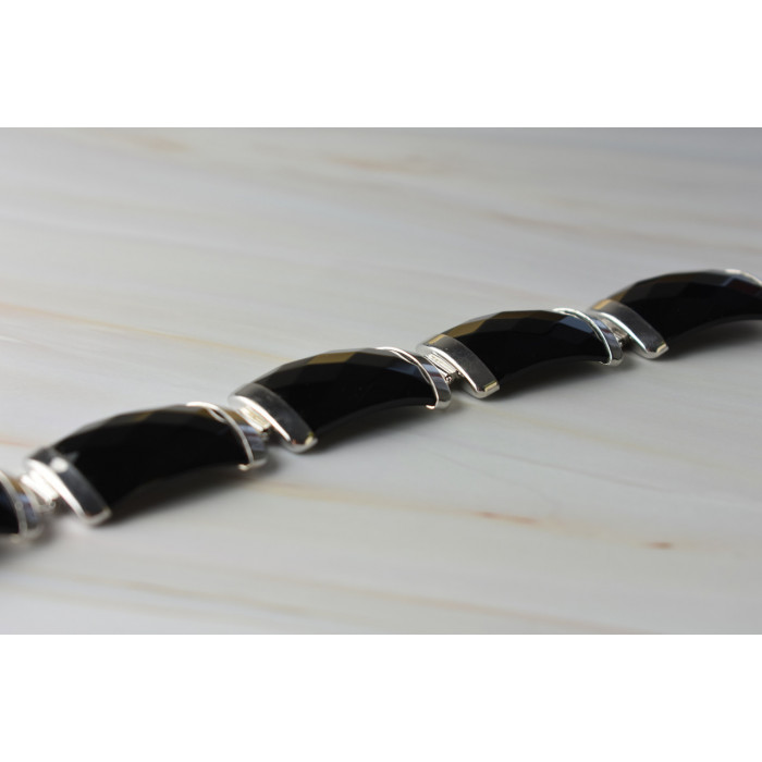 Sky Jewelry Серебряный браслет 925 проба с Черным Турмалином