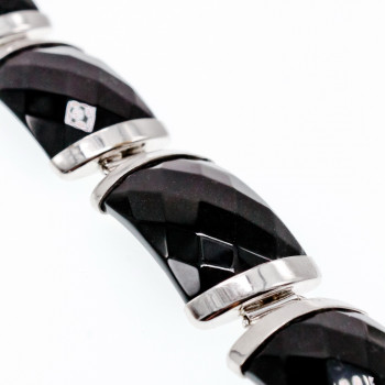 Sky Jewelry Серебряный браслет 925 проба с Черным Турмалином