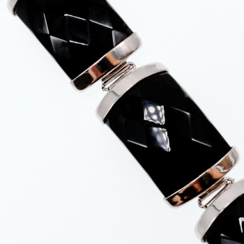 Sky Jewelry Серебряный браслет 925 проба с Черным Турмалином