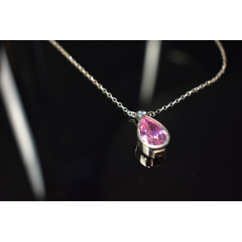 Sky Jewelry Серебряное ожерелье с камнем Розовая Шпинель