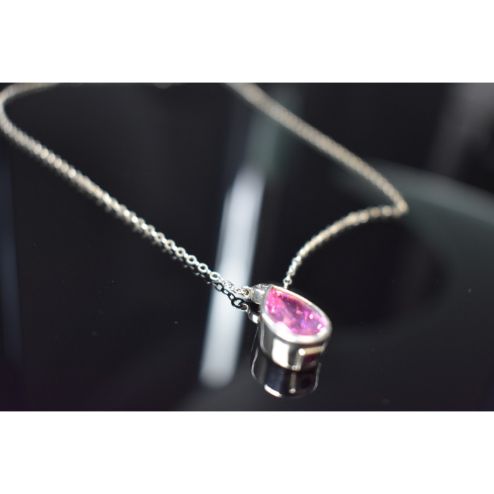 Sky Jewelry Серебряное ожерелье с камнем Розовая Шпинель