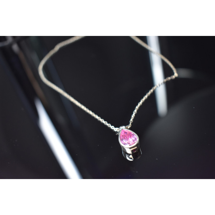 Sky Jewelry Серебряное ожерелье с камнем Розовая Шпинель