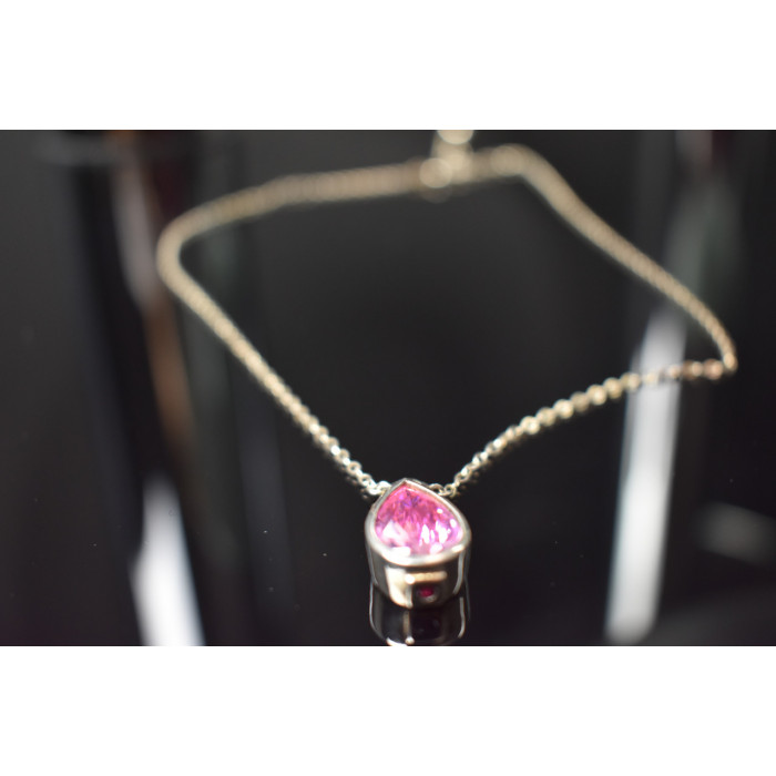 Sky Jewelry Серебряное ожерелье с камнем Розовая Шпинель