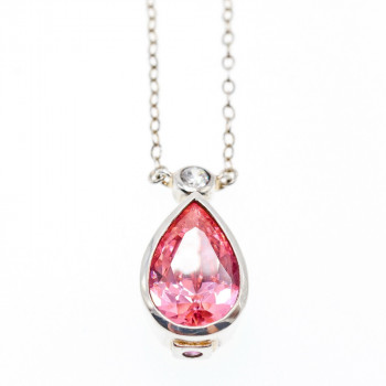 Sky Jewelry Серебряное ожерелье с камнем Розовая Шпинель