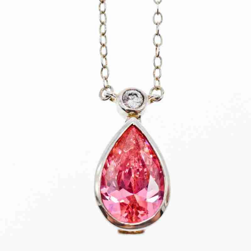 Sky Jewelry Серебряное ожерелье с камнем Розовая Шпинель