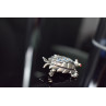 Sky Jewelry Серебряная брошь *Черепаха* с голубыми и красными фианитами