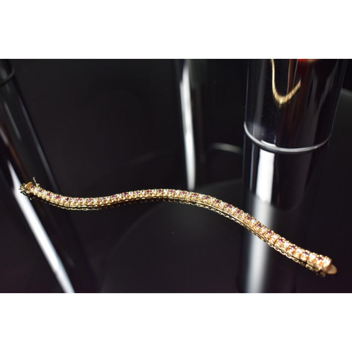 Sky Jewelry Серебряный браслет в позолоте 925 проба со Шпинелью и фианитами