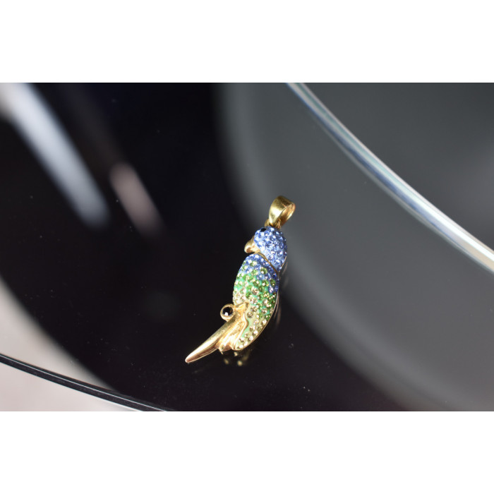 Sky Jewelry Серебряный кулон * Попугай * с фианитами