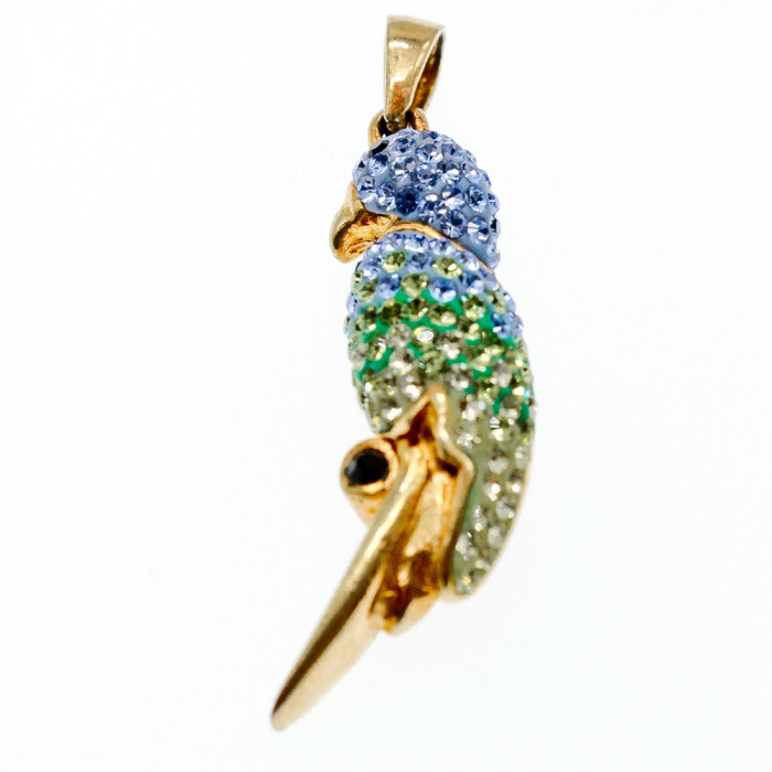 Sky Jewelry Серебряный кулон * Попугай * с фианитами