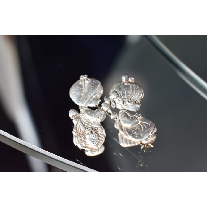 Sky Jewelry Винтажная брошь 925 пробы *Подружки