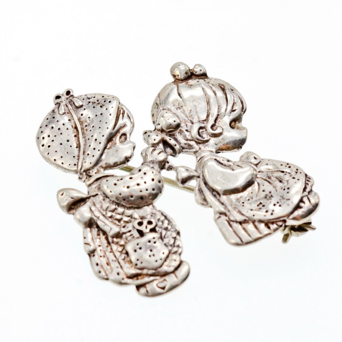 Sky Jewelry Винтажная брошь 925 пробы *Подружки