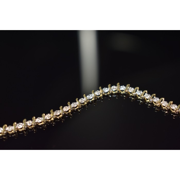 Sky Jewelry Золотой браслет 10К (417 проба ) с вставками из бриллиантов