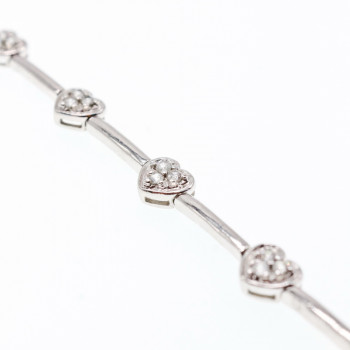 Sky Jewelry Серебряный браслет 925 пробы *Сердце* с фианитами