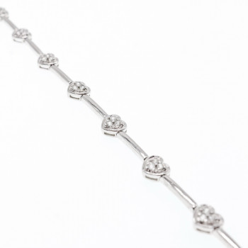 Sky Jewelry Серебряный браслет 925 пробы *Сердце* с фианитами