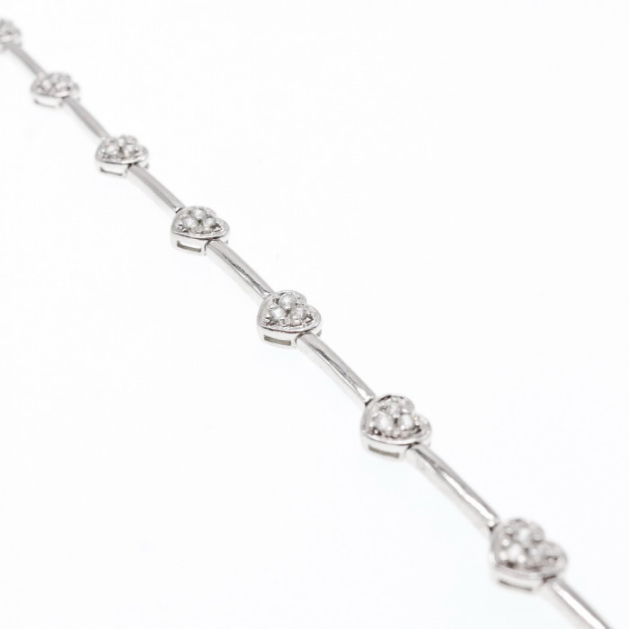 Sky Jewelry Серебряный браслет 925 пробы *Сердце* с фианитами