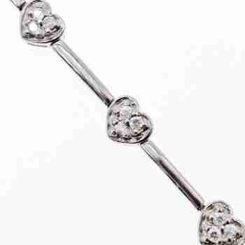 Sky Jewelry Серебряный браслет 925 пробы *Сердце* с фианитами
