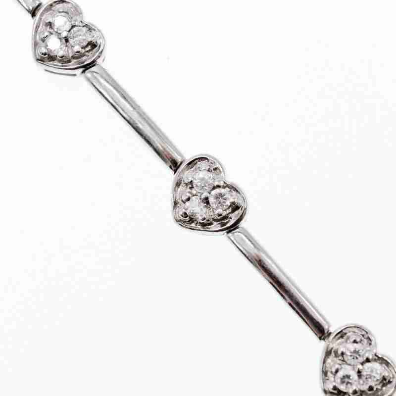 Sky Jewelry Серебряный браслет 925 пробы *Сердце* с фианитами