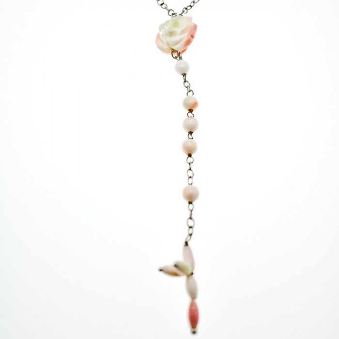 Sky Jewelry Серебряное ожерелье с Кораллом