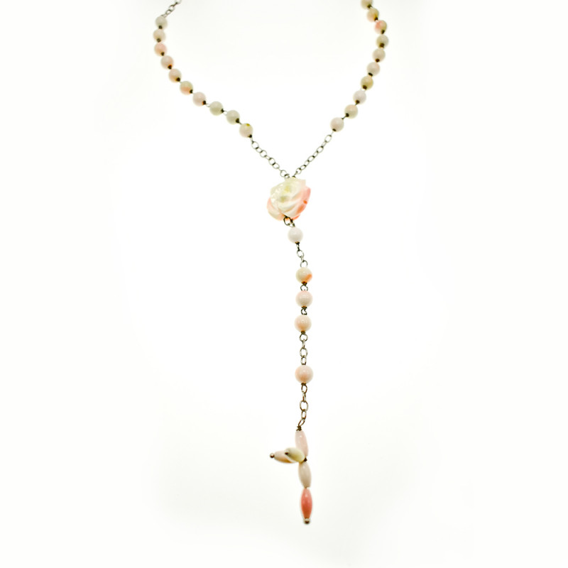 Sky Jewelry Серебряное ожерелье с Кораллом