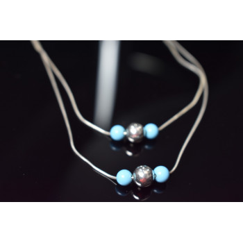 Sky Jewelry Серебряное ожерелье на двух цепочках Italy