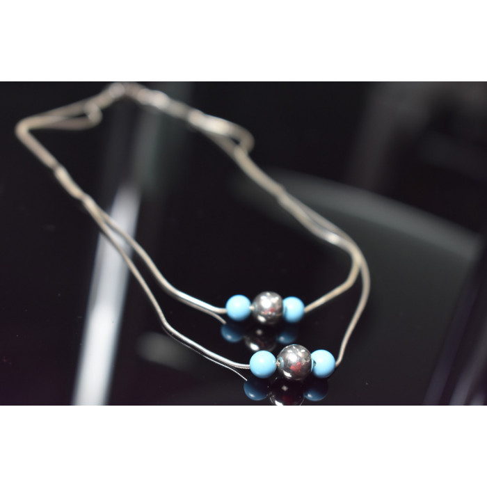 Sky Jewelry Серебряное ожерелье на двух цепочках Italy