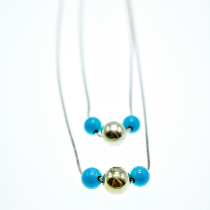 Sky Jewelry Серебряное ожерелье на двух цепочках Italy