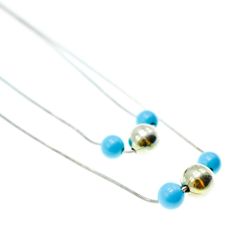 Sky Jewelry Серебряное ожерелье на двух цепочках Italy