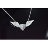 Sky Jewelry Серебряное ожерелье 925 проба с фианитами *Сердце с Крыльями Ангела