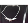 Sky Jewelry Серебряное ожерелье 925 проба с фианитами *Сердце с Крыльями Ангела