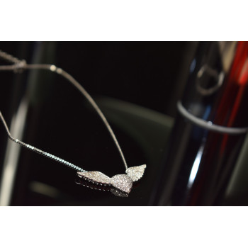 Sky Jewelry Серебряное ожерелье 925 проба с фианитами *Сердце с Крыльями Ангела
