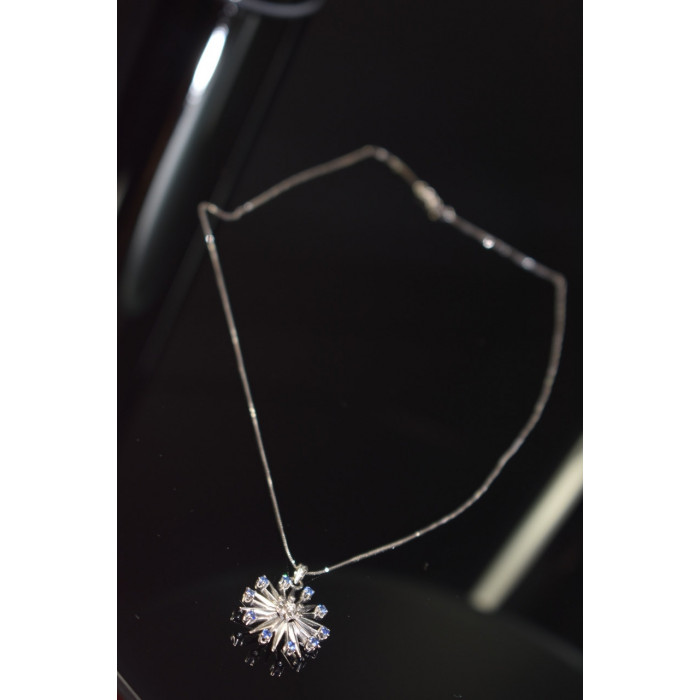 Sky Jewelry Золотая цепочка с кулоном камни Сапфиры и Бриллиант