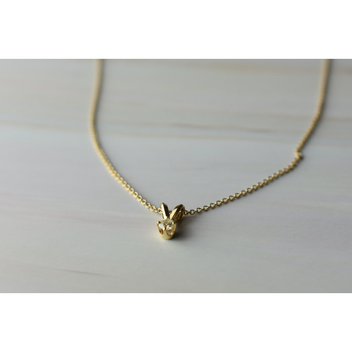 Sky Jewelry Золотая цепочка с кулоном-капелька Алмаз