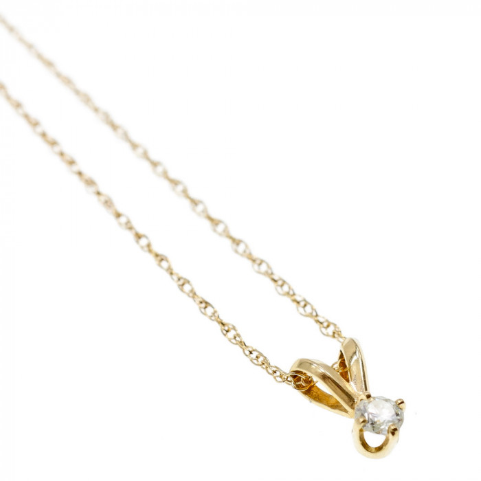 Sky Jewelry Золотая цепочка с кулоном-капелька Алмаз