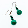 Sky Jewelry Серебряные серьги с Малахитом