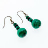 Sky Jewelry Серебряные серьги с Малахитом