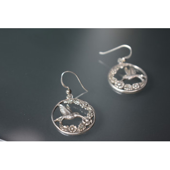 Sky Jewelry Винтажные серебряные серьги с Птицей