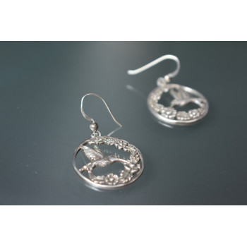 Sky Jewelry Винтажные серебряные серьги с Птицей