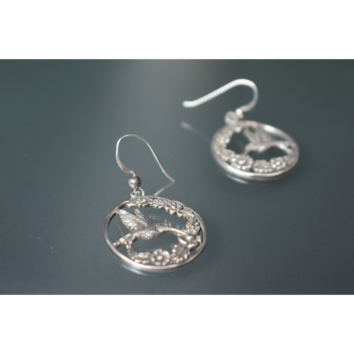 Sky Jewelry Винтажные серебряные серьги с Птицей