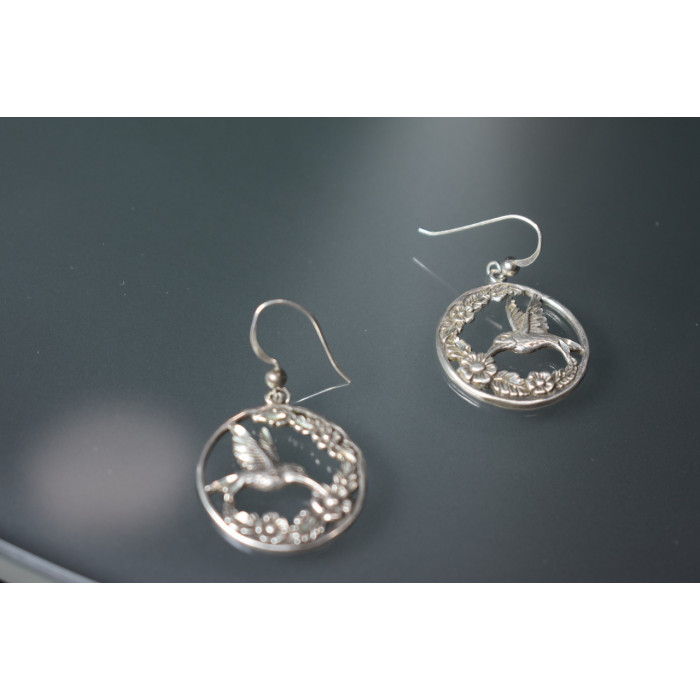 Sky Jewelry Винтажные серебряные серьги с Птицей